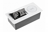 Výklopná zásuvka AVARO PLUS 1x230V,USB-A-C, s indukční nabíječkou BÍLÁ