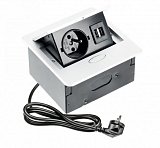 Výklopná zásuvka AVARO 1x230V,2xUSB-A-C, HLINÍK