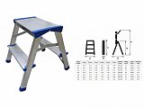 Schůdky oboustranné Al 2x3, nosnost 150 kg