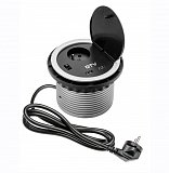 Zápustná zásuvka CHARGER, 230V,USB, STŘÍBRNÁ