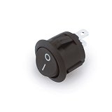 Skříňový vypínač kolébkový závrtný pr. 19,5mm  ČERNÝ