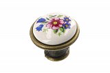 Úchytka knobka 0728 antická mosaz/porcelán