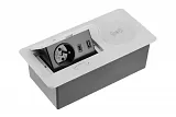Výklopná zásuvka AVARO PLUS 1x230V,USB-A-C, s indukční nabíječkou HLINÍK