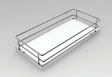 Koš  90° Compact k bočnímu rámu, plné dno, chrom 40cm