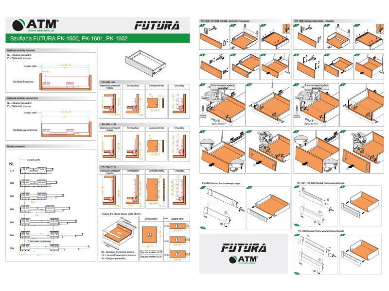 Zásuvka úzká ANTRACIT FUTURA 300/90