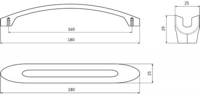úchytka 2374-180 ZN21 nikl jemně broušený 160mm