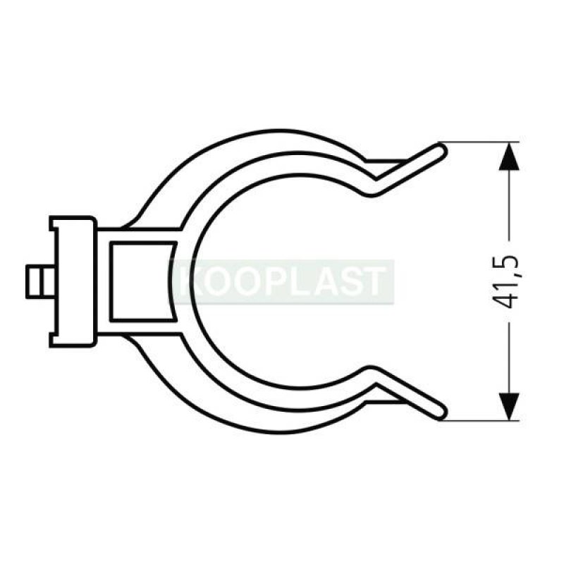 Klip na plastový sokl otočný 35mm - velký