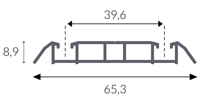 GEP dolní vodící profil dvojitý Al délka 360cm HLINÍK