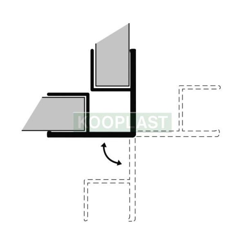 Vnitřní a vnější roh flexibilní 0°-270° 150mm hliník broušený
