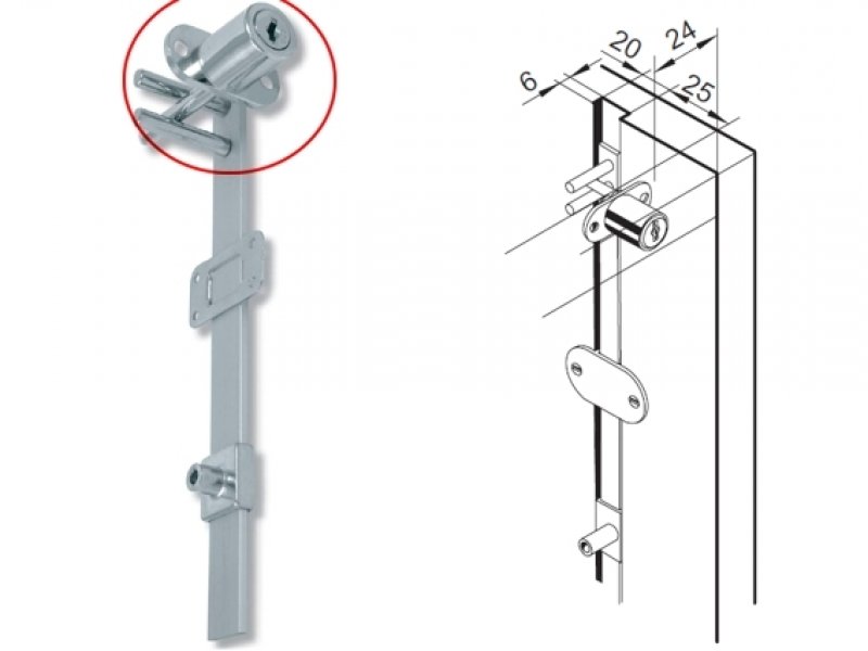 SISO zámek centrální 1018 Ni samostatný , průměr cylindru: 19 mm