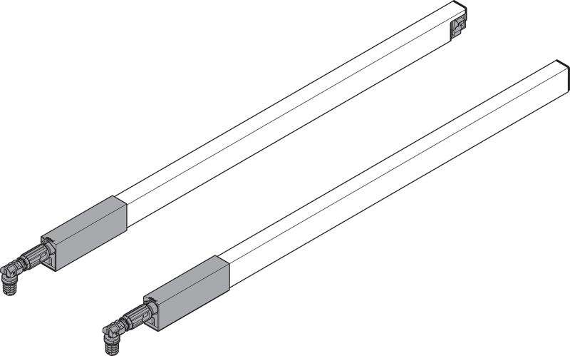 BLUM TBX ANTARO sada relingů 270mm šedý