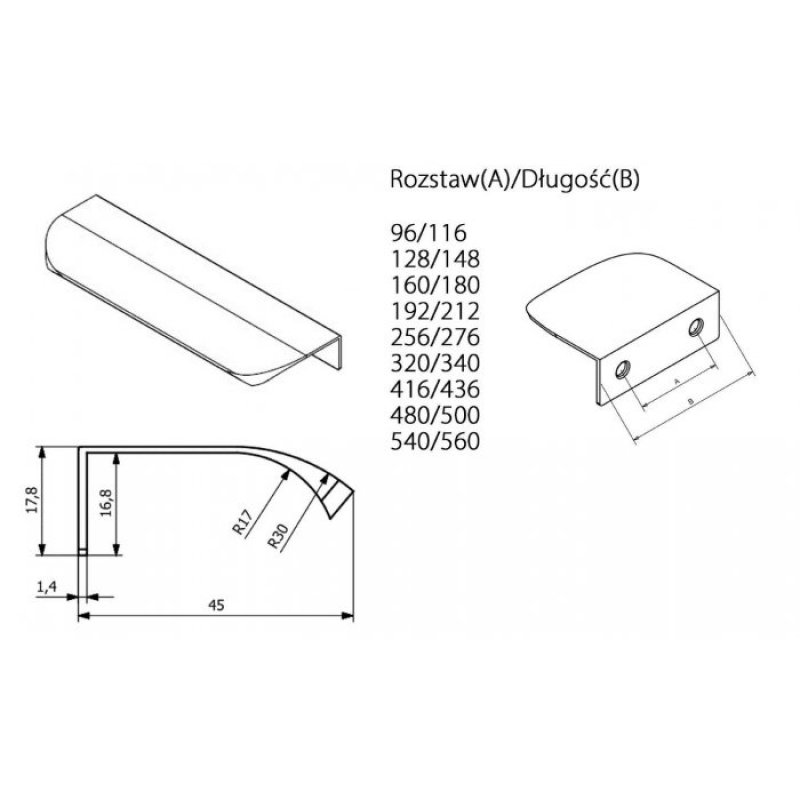 Úchytka HEXA HLINÍK KARTÁČOVANÝ 096mm