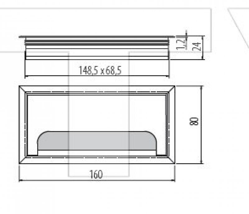 kabelová průchodka 80x160mm kov Cr matný