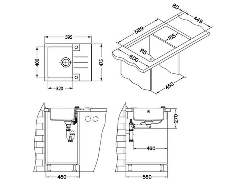 ALVEUS dřez ROCK 30 G - 81 BETON